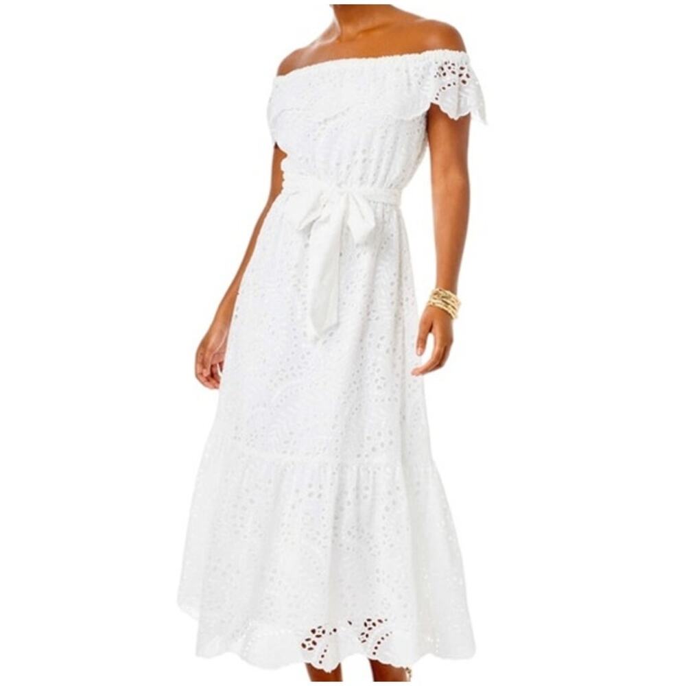 Lilly Pulitzer Geri Dress Eyelet Boho Romantic Embroidered - Picture 12 of 12